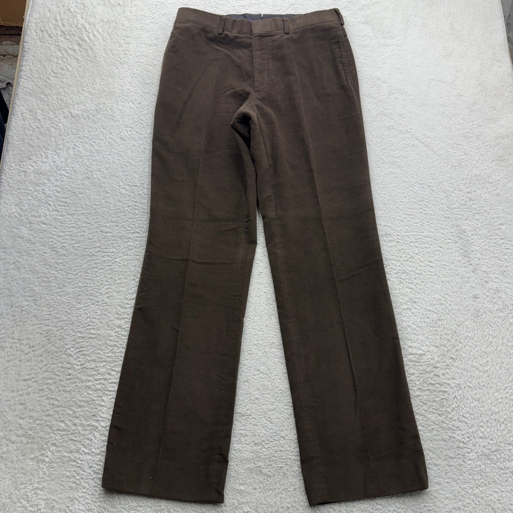 Ralph Lauren Purple Label Brown Moleskin Trousers Mens 32 Made in Italy 92998 2